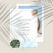 Boho Tropical Beach Save the Date Photo