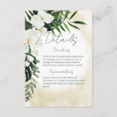 Boho Tropical Beach Waterverf Details Bruiloft Informatiekaartje (Voorkant)