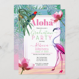 Boho Tropical Beach Waterverf Graduparty Kaart