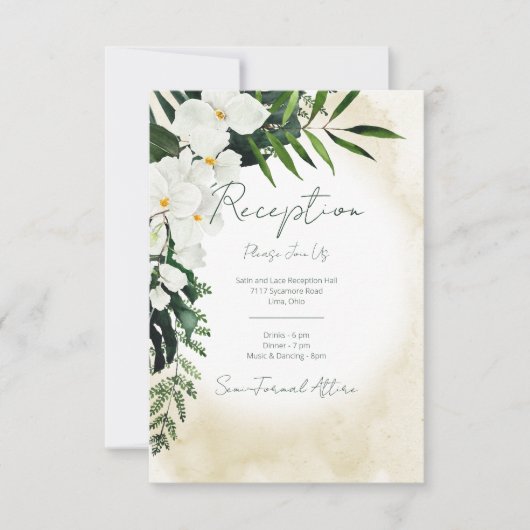 Boho Tropical Beach Waterverf Reception Kaart (Voorkant)
