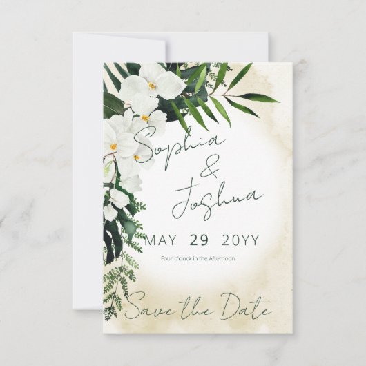 Boho Tropical Beach Waterverf Save the Date Kaart (Voorkant)