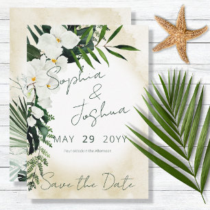 Boho Tropical Beach Waterverf Save the Date Kaart