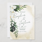 Boho Tropical Beach Waterverf Wedding Invitation Kaart (Voorkant)