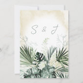 Boho Tropical Beach Waterverf Wedding Invitation Kaart (Achterkant)
