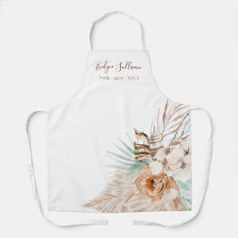 Boho tropical beige en munt schort