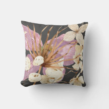 Boho Tropical Bloemen Lila & Cream