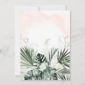 Boho Tropical Blush Perzik Waterverf Bruidsbrunch Kaart (Achterkant)