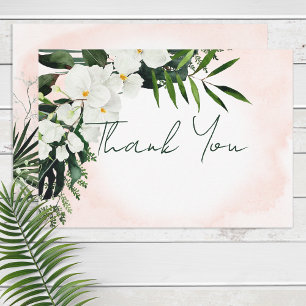 Boho Tropical Blush Waterverf Hartelijk dank Informatiekaartje