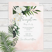 Boho Tropical Blush Waterverf Reception Kaart