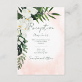 Boho Tropical Blush Waterverf Reception Kaart (Voorkant)