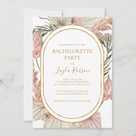 Boho Tropical Botanical | Bachelorette Party Kaart (Voorkant)