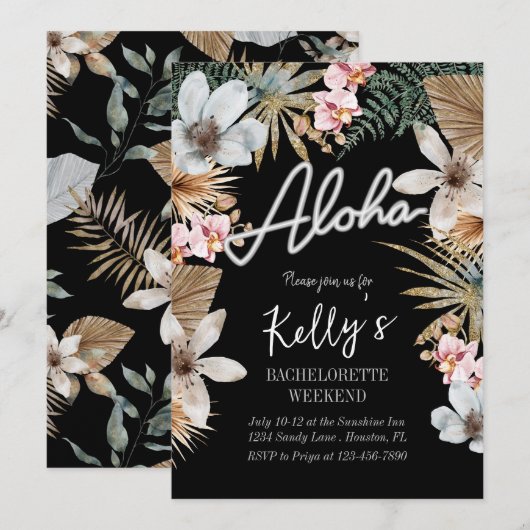 Boho Tropical Botanical Bachelorette Weekend Kaart (Voorkant / Achterkant)