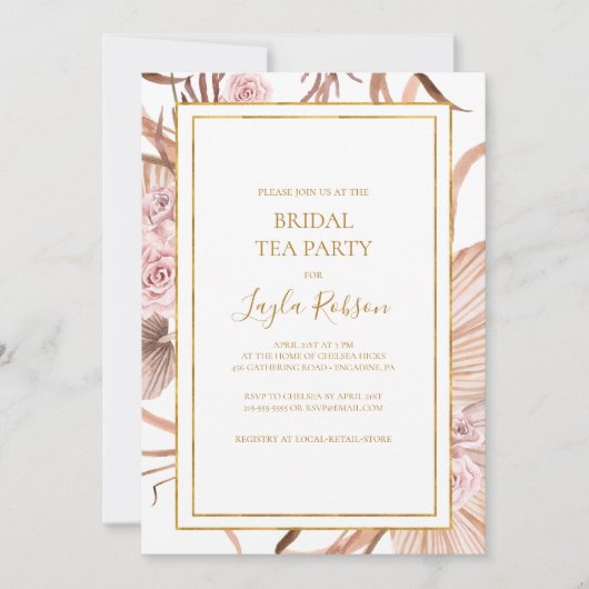 Boho Tropical Botanical | Bridal Tea Party Kaart (Voorkant)