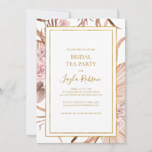Boho Tropical Botanical   Bridal Tea Party Kaart