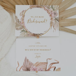 Boho Tropical Botanical | Bridesmaid proposal card Kaart