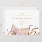 Boho Tropical Botanical | Bridesmaid proposal card Kaart (Achterkant)