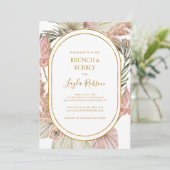 Boho Tropical Botanical | Brunch en Bubble Shower Kaart (Staand voorkant)