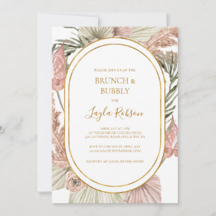 Boho Tropical Botanical Brunch en Bubble Shower Kaart