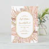 Boho Tropical Botanical Casual Weddenschap Kaart (Staand voorkant)