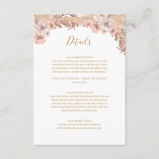 Boho Tropical Botanical | Details Enclosure Card Informatiekaartje (Voorkant)