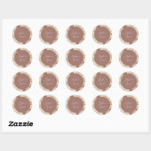 Boho Tropical Botanical | Dusty Roos Envelope-zege Ronde Sticker (Vel)
