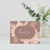 Boho Tropical Botanical | Dusty Roos Hartelijk dan Briefkaart (Staand voorkant)