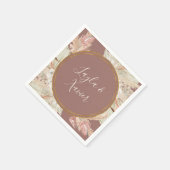 Boho Tropical Botanical Dusty Roos Wedding Napkins Servet (Hoek)