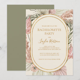 Boho Tropical Botanical | Green Bachelorette Party Kaart