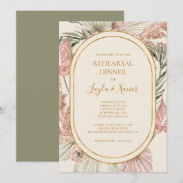 Boho Tropical Botanical | Groen repetitief diner Kaart