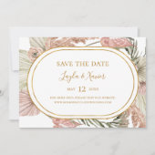 Boho Tropical Botanical | Horizontale sparen de Da Save The Date (Voorkant)