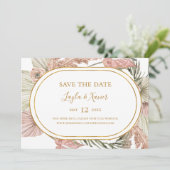 Boho Tropical Botanical | Horizontale sparen de Da Save The Date (Staand voorkant)
