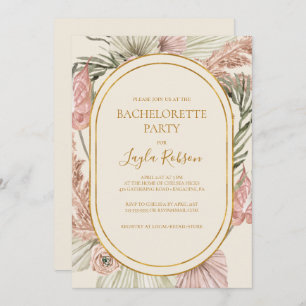 Boho Tropical Botanical   Ivory Bachelorette Party Kaart