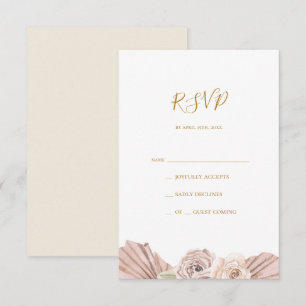 Boho Tropical Botanical   Ivory RSVP-kaart RSVP Kaartje