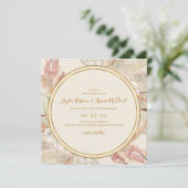 Boho Tropical Botanical | Ivory Square Weddenschap Kaart (Staand voorkant)