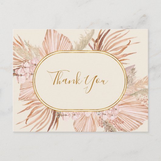 Boho Tropical Botanical | Ivory Wedding Bedankt Briefkaart (Voorkant)