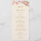 Boho Tropical Botanical | Ivory Wedding Dinner Menu (Voorkant)
