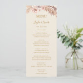 Boho Tropical Botanical | Ivory Wedding Dinner Menu (Staand voorkant)