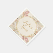 Boho Tropical Botanical | Ivory Wedding Napkins Servet (Hoek)
