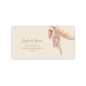 Boho Tropical Botanical Ivory Wedding RSVP Adres Etiket (Voorkant)