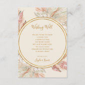 Boho Tropical Botanical Ivory Wedding Wishing well Informatiekaartje (Voorkant)