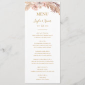 Boho Tropical Botanical | Menu Weddenrennen (Voorkant)