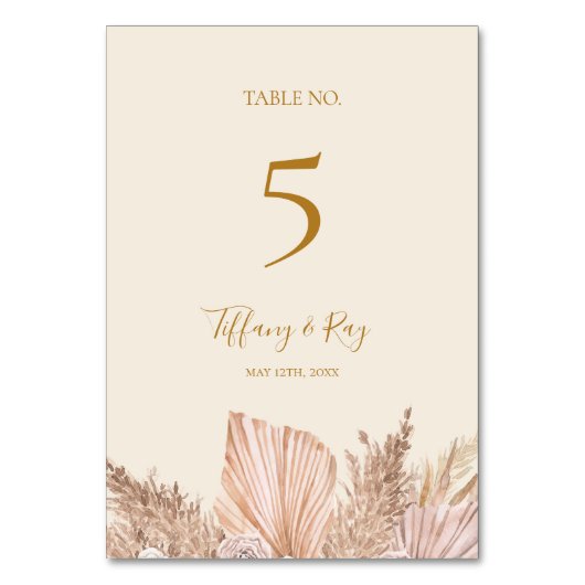 Boho Tropical Botanical | Nummer van de voorlopige Kaart (Voorkant)