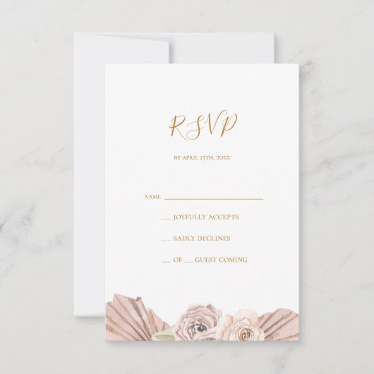 Boho Tropical Botanical | Olijfgroene RSVP-kaart RSVP Kaartje (Voorkant)