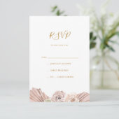 Boho Tropical Botanical | Olijfgroene RSVP-kaart RSVP Kaartje (Staand voorkant)