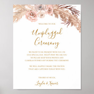 Boho Tropical Botanical Ontgrendelde Ceremonie Poster