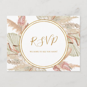 Boho Tropical Botanical   RSVP-Briefkaart voor bru Briefkaart