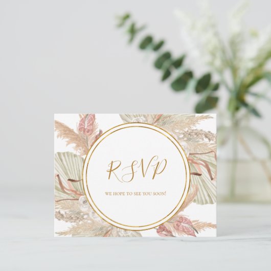 Boho Tropical Botanical | RSVP-Briefkaart voor bru Briefkaart (Staand voorkant)