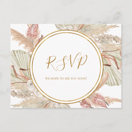 Boho Tropical Botanical | Song Request RSVP Briefkaart (Voorkant)