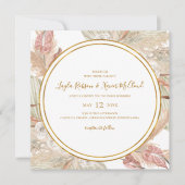 Boho Tropical Botanical | Square Wedding Kaart (Voorkant)