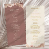 Boho Tropical Botanical | Stustachtig Roos met vas Programmakaart